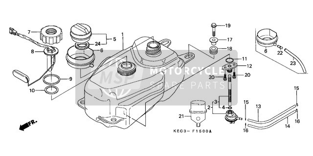 Honda SH100 1996 Treibstofftank/Kraftstoffpumpe für ein 1996 Honda SH100